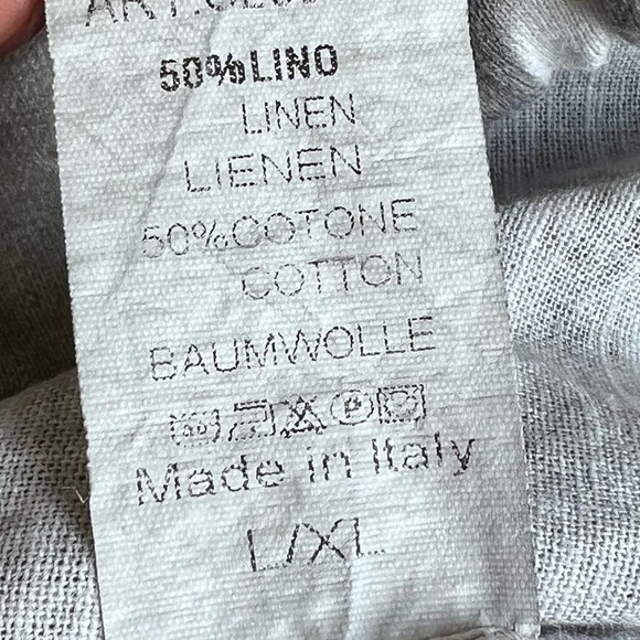 Made in Italy Gray Tapered Track Pants with Elastic Waistband L/XL - Picture 8 of 9